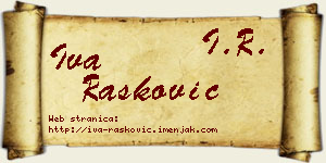Iva Rašković vizit kartica